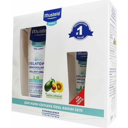Mustela Stelatopia Emollient Cream 200 ml Stelatopia Yüz Kremi 40 ml Hediyeli