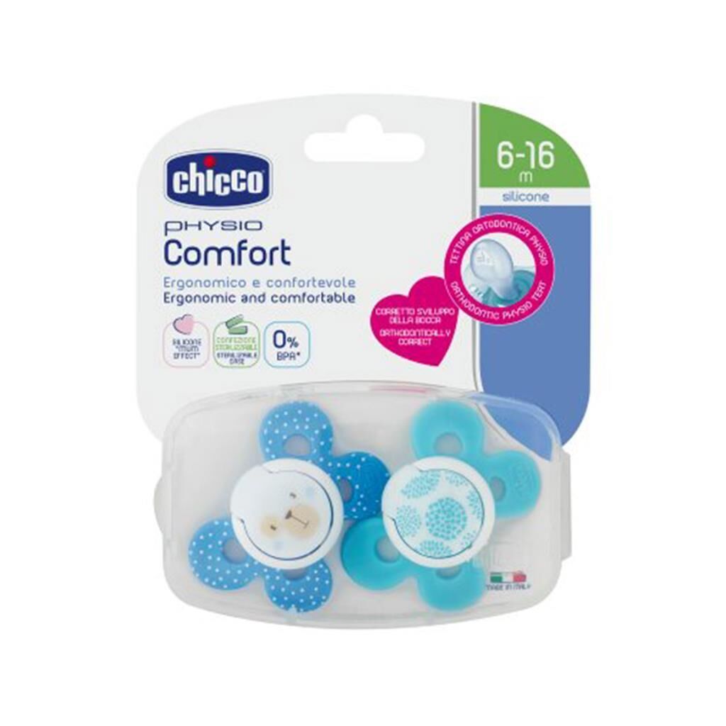 Chicco Emzik Erkek 6-16 Ay Silikon Physio Comfort 2 li
