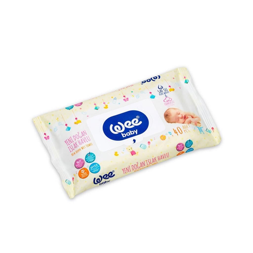 Wee Baby Yeni Doğan Islak Havlu Mendil 40 lı Pamuklu