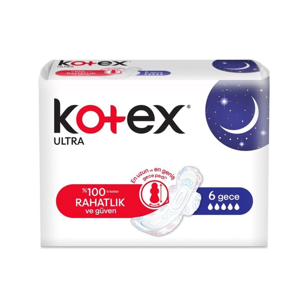 Kotex Ultra 6 Adet Gece Pedi %100 Rahatlık ve Güven