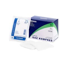 Kuteks %100 Pamuk Steril Gaz Kompres 7,5 x7,5 cm 25 Adet