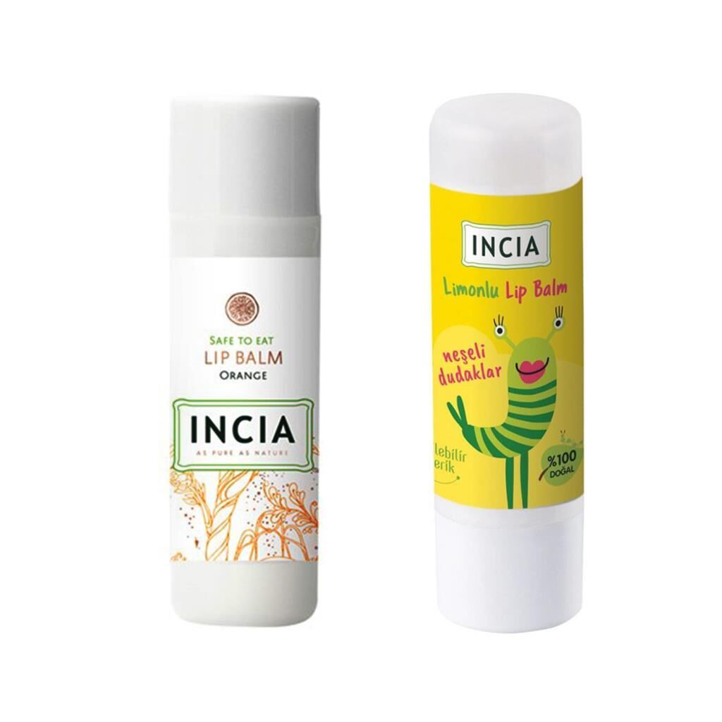 Incia Lip Balm Orange 6 gr 1 adet - Kids Lemon 1 adet 1 Alana 1 Bedava