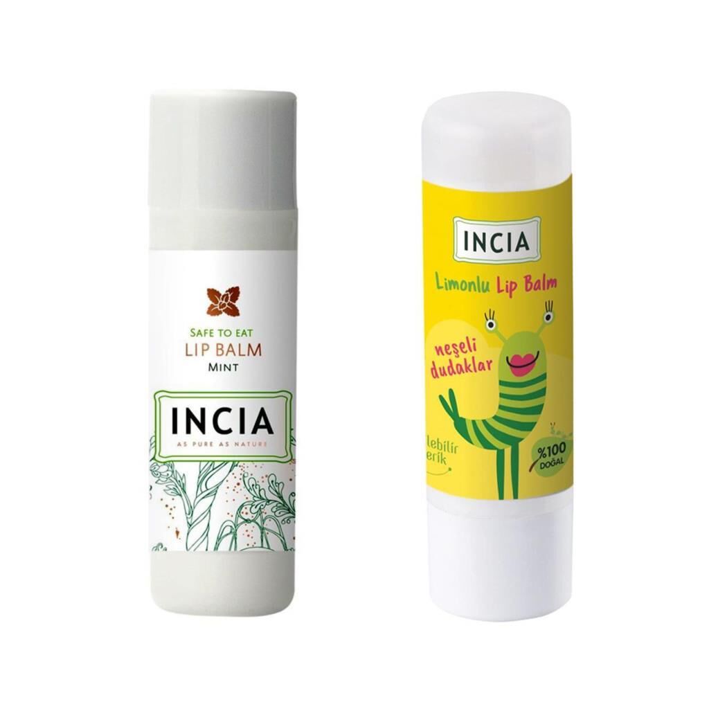 Incia Lip Balm Mint 6 gr 1 adet - Kids Lemon 1 adet 1 Alana 1 Bedava