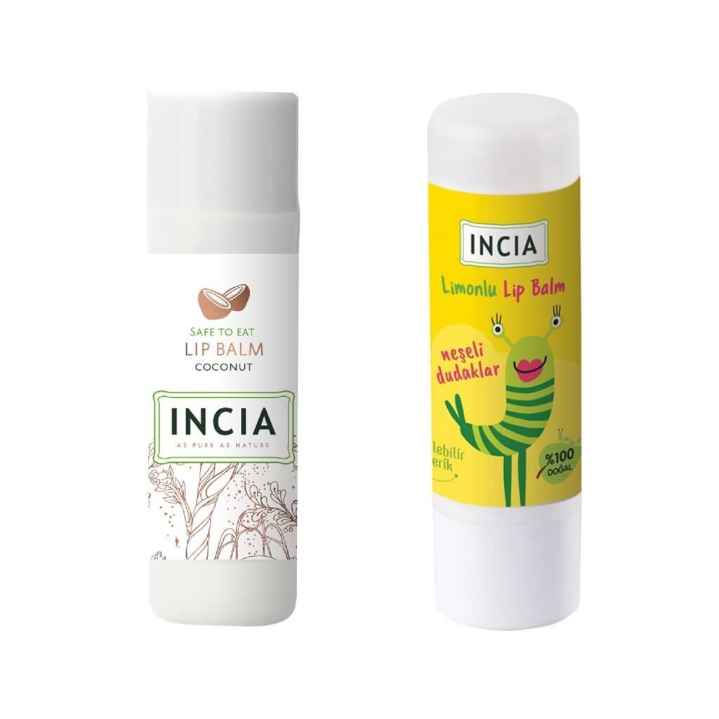 Incia Lip Balm Coconut 6 gr 1 adet - Kids Lemon 1 adet 1 Alana 1 Bedava