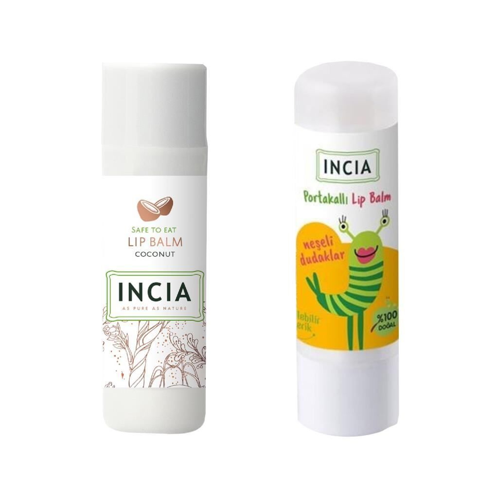 Incia Lip Balm Coconut 6 gr 1 adet - Kids Orange 1 adet 1 Alana 1 Bedava