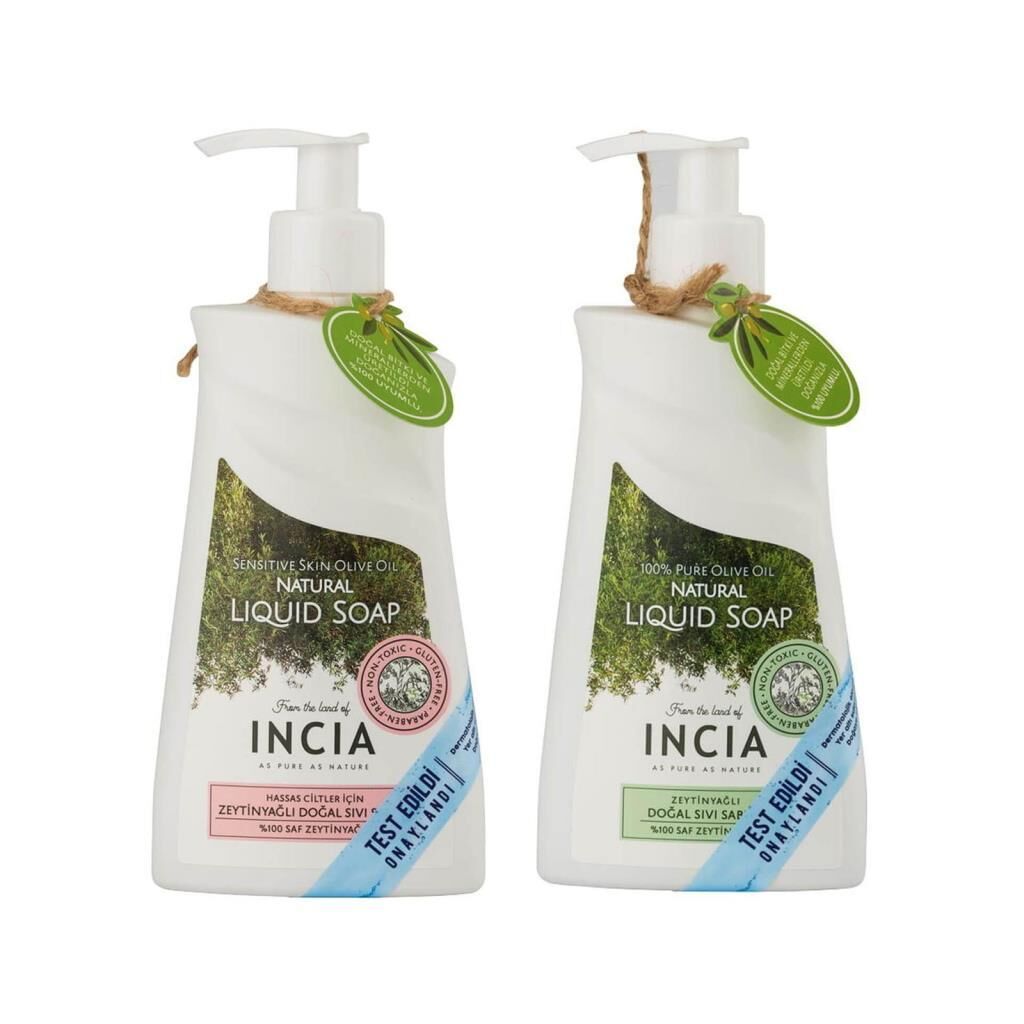 Incia Zeytinyağlı Sıvı Sabun Hassas Cilt ve Klasik 2*250 ml