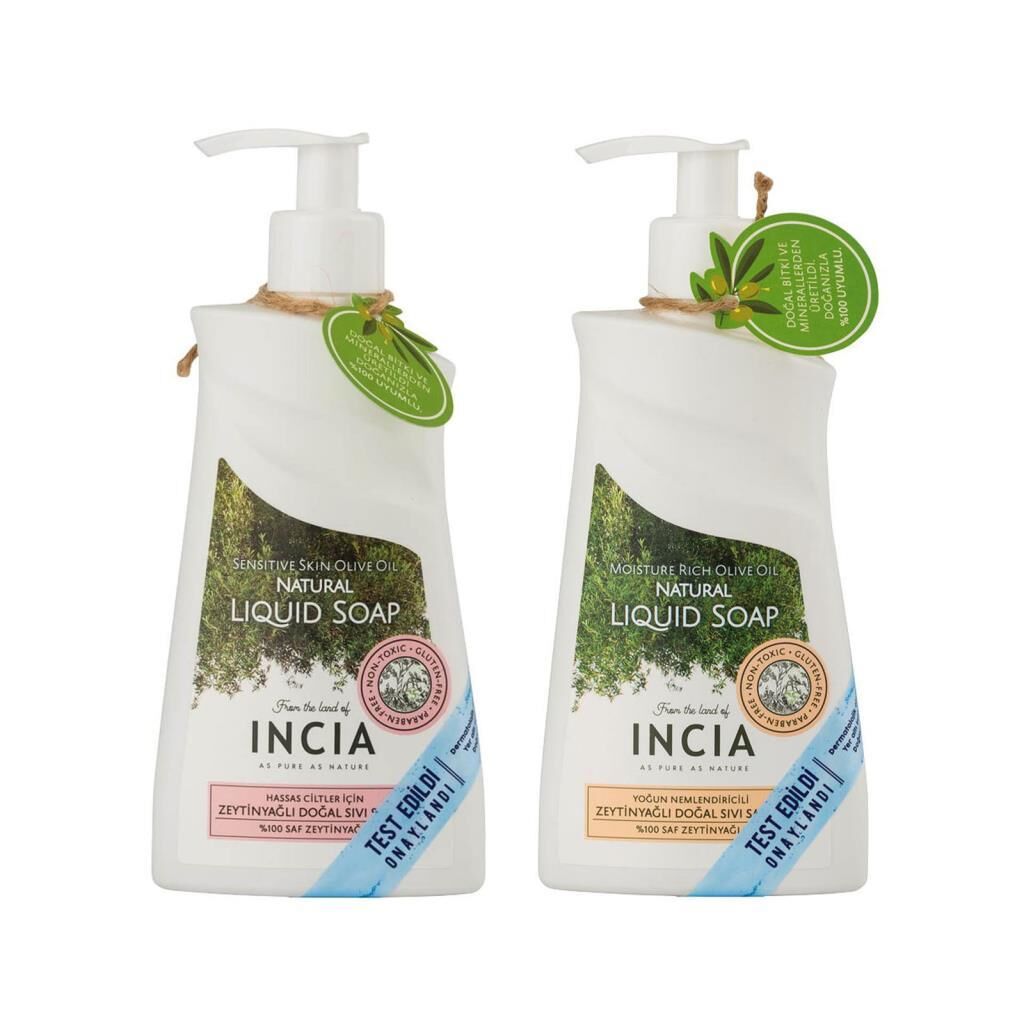 Incia Zeytinyağlı Sıvı Sabun Hassas Cilt ve Nemlendiricili 2*250 ml
