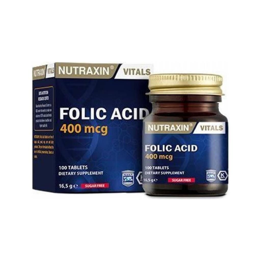 Nutraxin Folic Acid 400 mcg. 100 Tablet