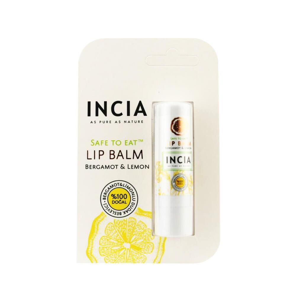 Incia Dudak Besleyici Doğal Bergamot, Limonlu 6 gr