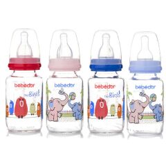 Bebedor Biberon Cam Desenli Orta Akış 0+ Ay 125 ml