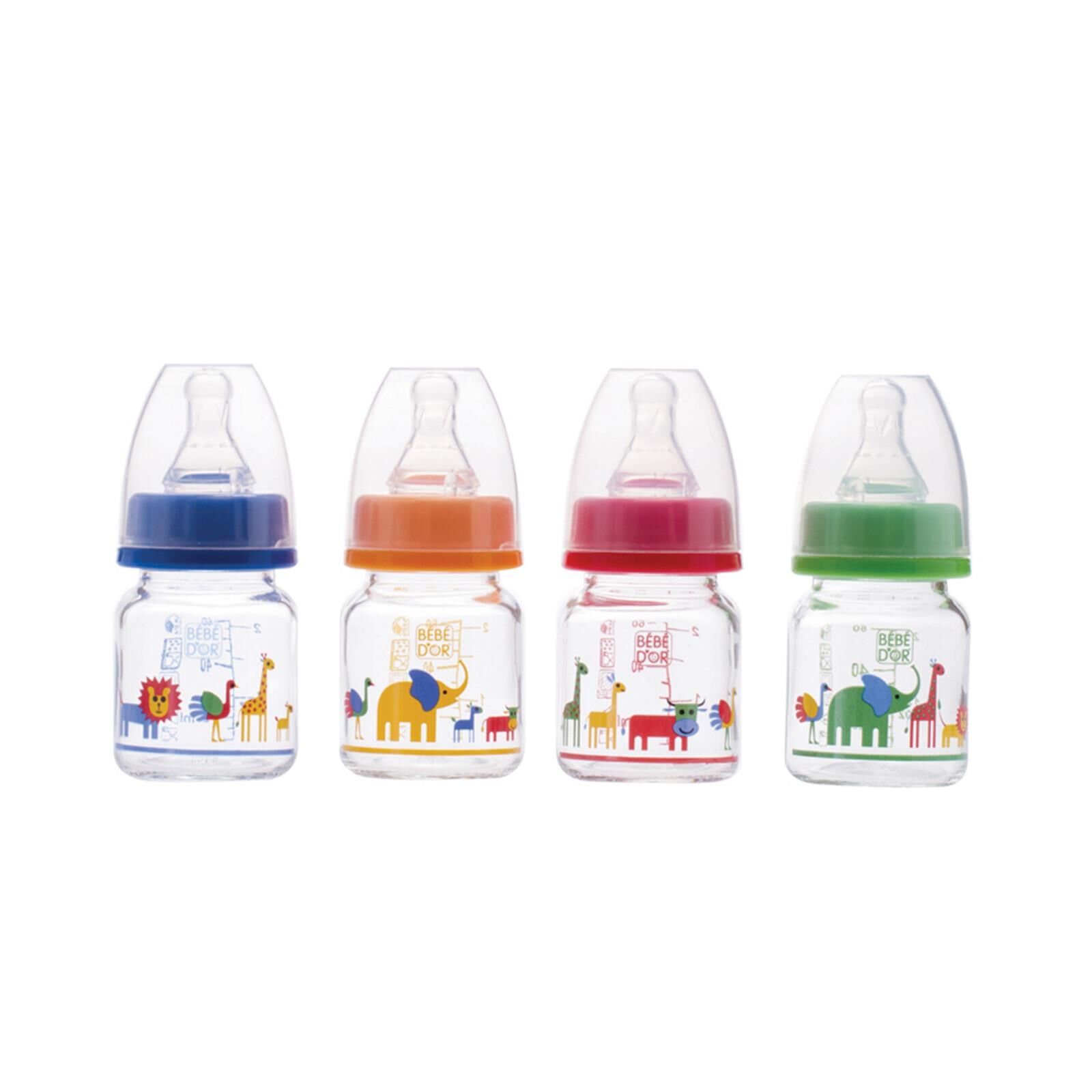 Bebedor Biberon Cam Mini Yavaş Akış 0+ Ay 60 ml.