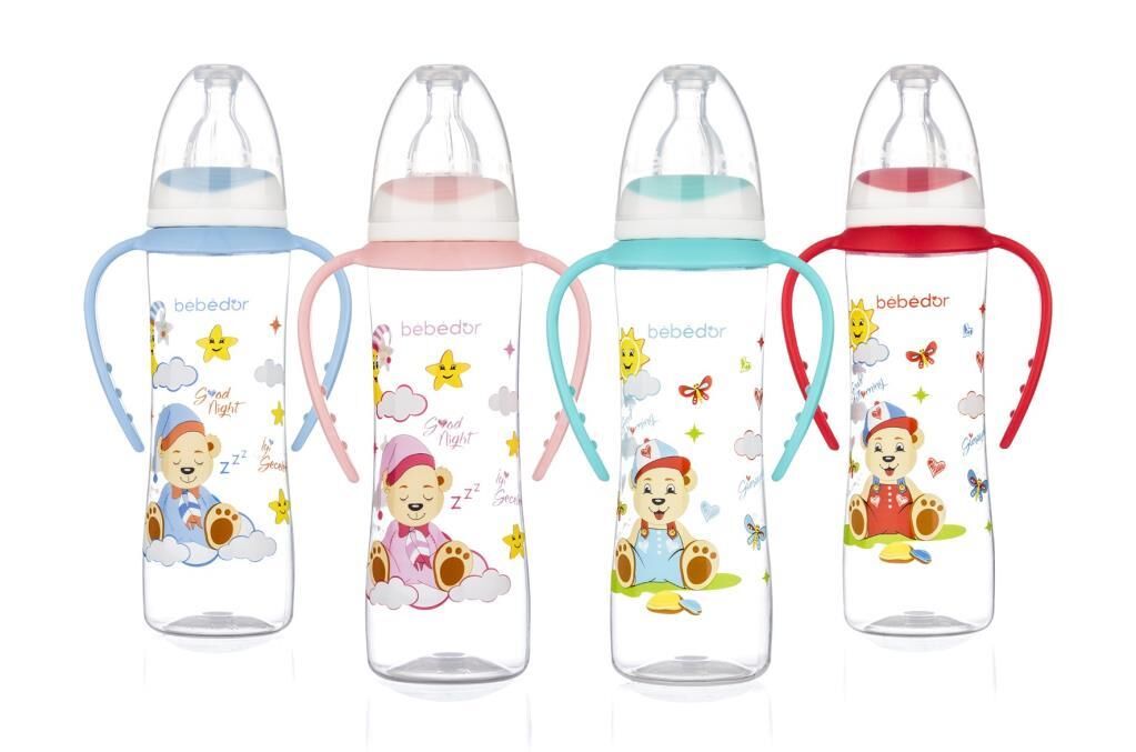 Bebedor Biberon Geniş Ağız Kulp Orta Akış 250 ml.