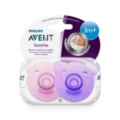 Philips Avent Emzik Soothie 3+ Ay Kız 2 li Mor Pembe SCF194/05