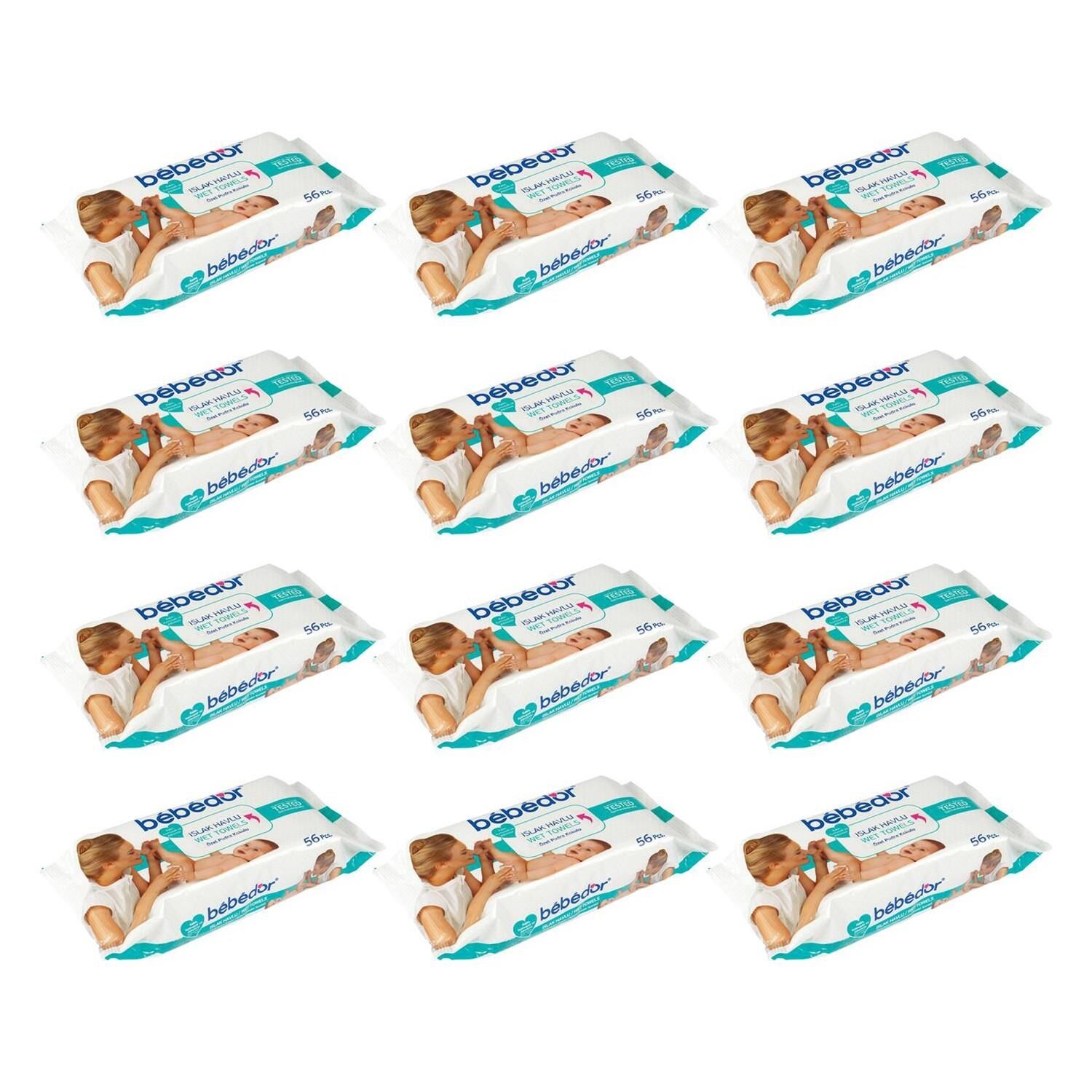 Bebedor Islak Mendil 56 lı 12 li Paket