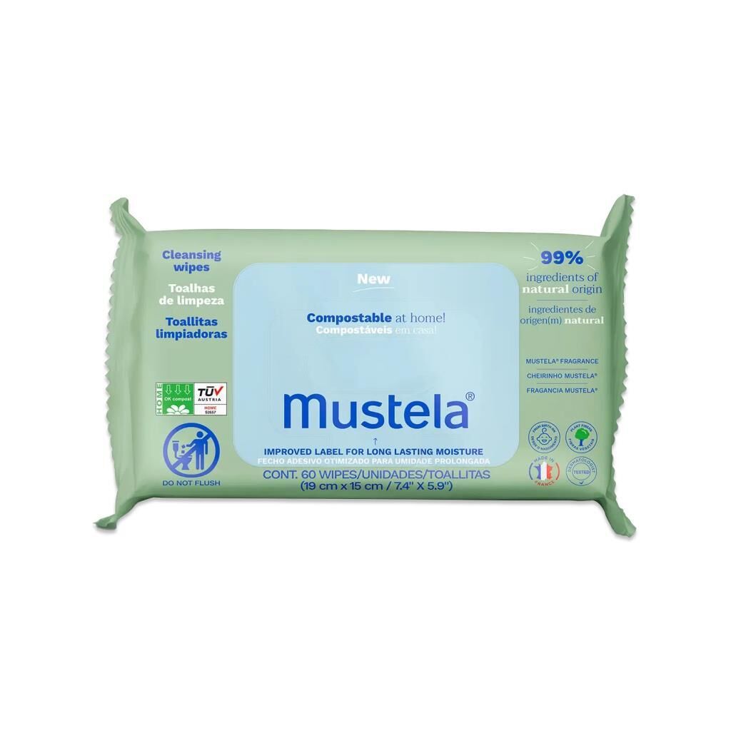 Mustela Kompostlanabilir Temizleme Mendili 60 Yaprak
