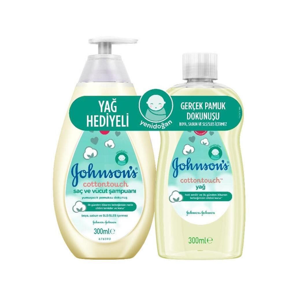 Johnsons Yeni Doğan Cottontouch Şampuan 300ml ve Yağ 300ml