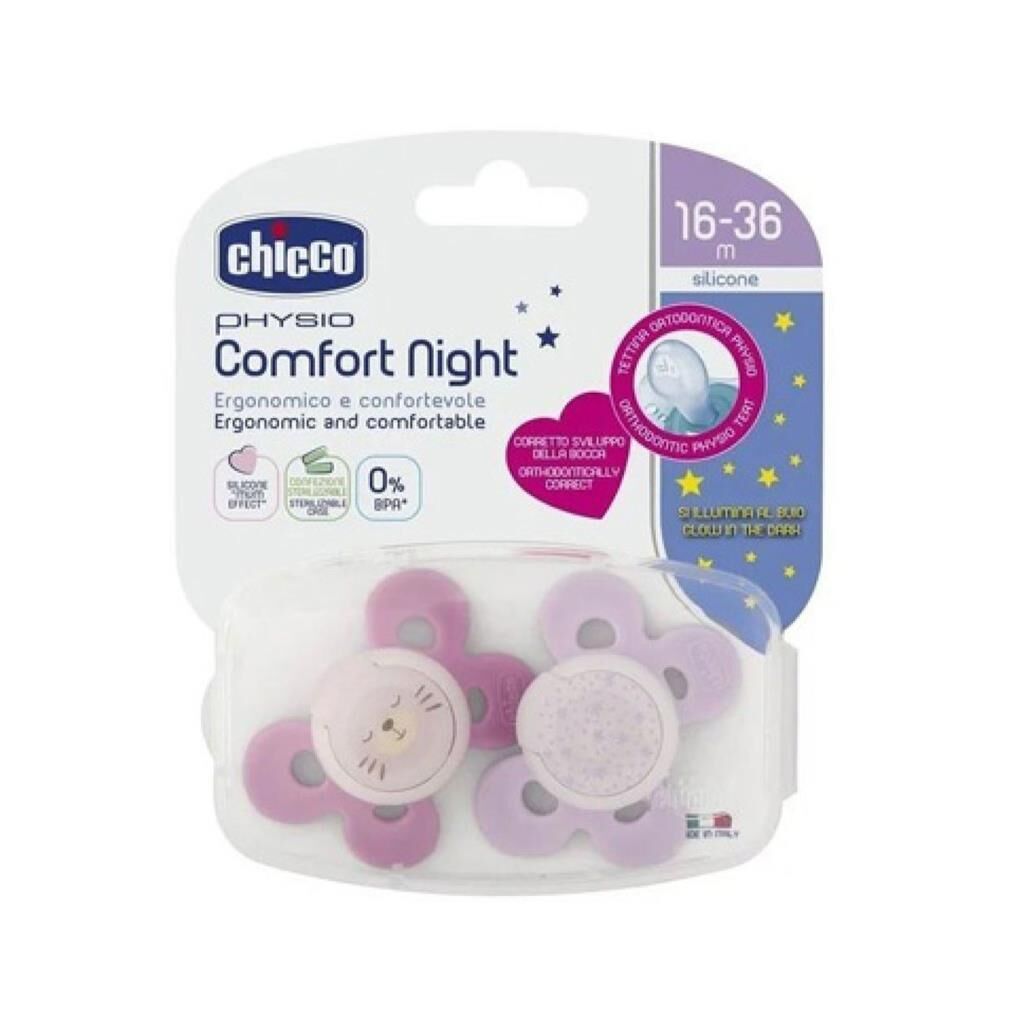 Chicco Emzik Kız 16-36 Ay Silikon Physio Comfort Night 2 li