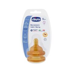 Chicco Biberon Emziği 6+ Ay Kauçuk WellBeing 2 li