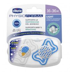 Chicco Emzik Erkek 16-36 Ay Silikon PhysioForma Light 2 li Gece Parlayan