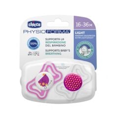 Chicco Emzik Kız 16-36 Ay Silikon PhysioForma Light 2 li Pembe-Şeffaf