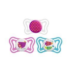 Chicco Emzik Kız 16-36 Ay Silikon PhysioForma Light 2 li Pembe-Şeffaf
