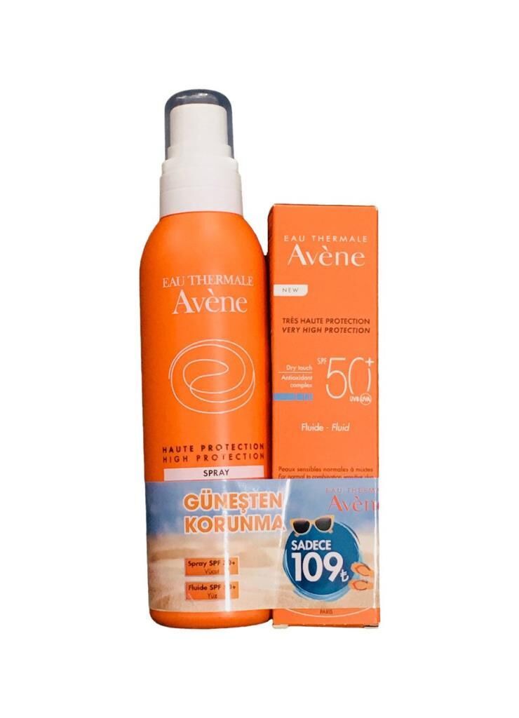 Avene Spf30 Spray 200 ml ve Fluid Spf50+ 50 ml Güneş Koruma Seti