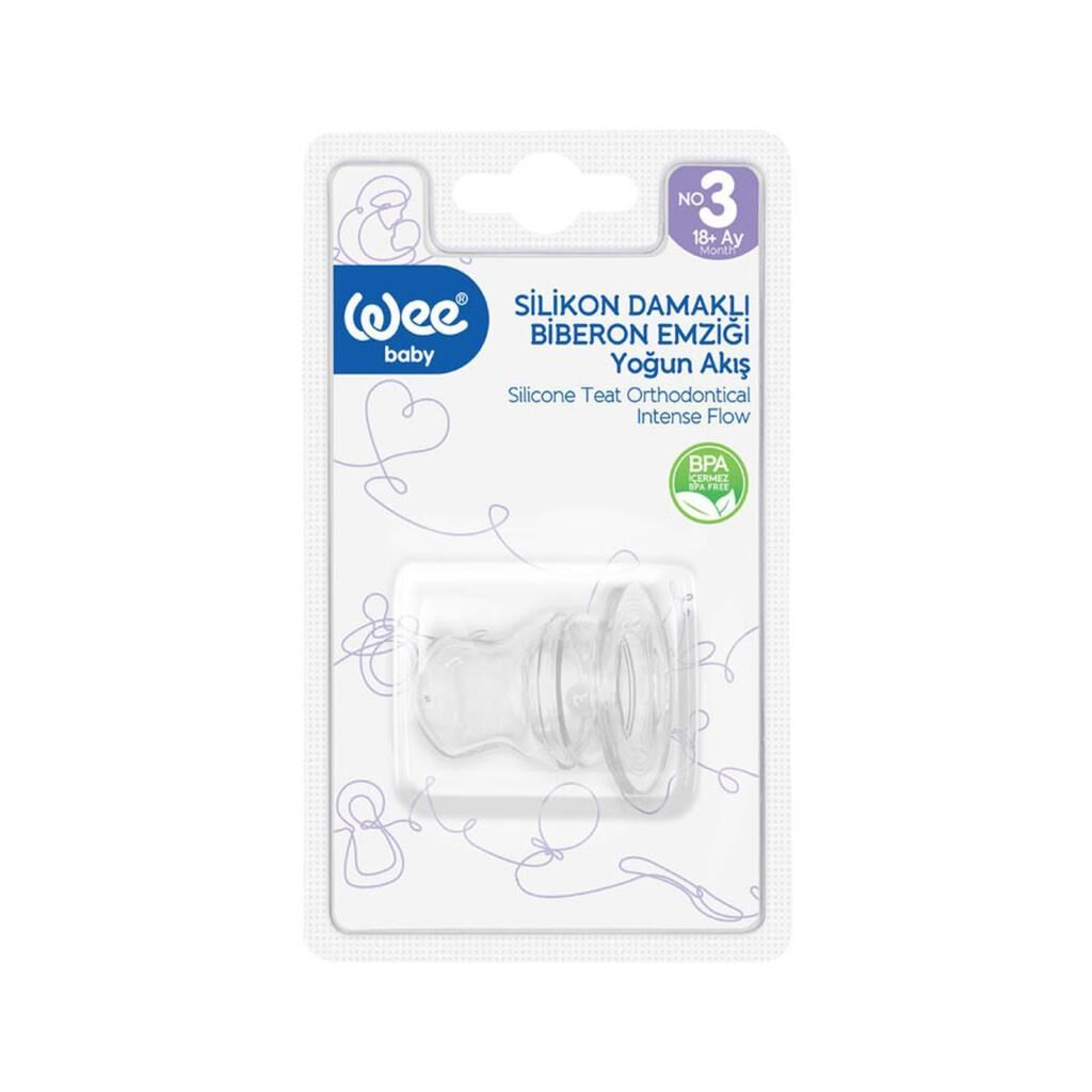Wee Biberon Emzik Damaklı Silikon No:3 Askılı