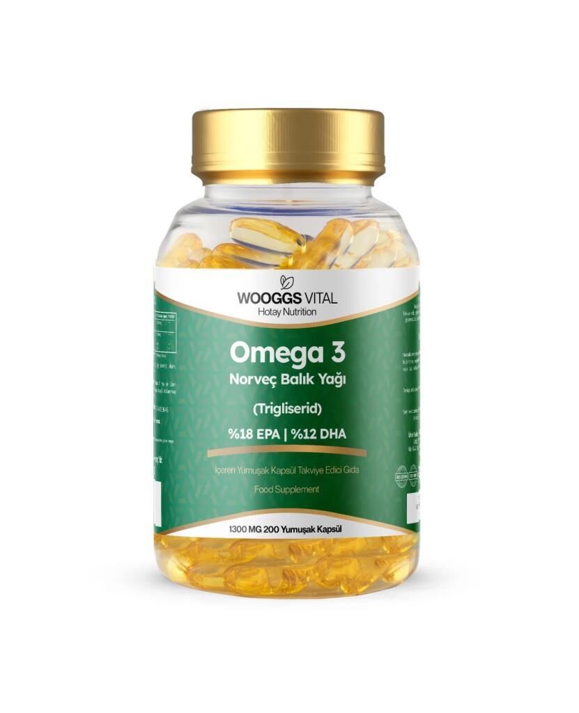 Wooggs Vital Omega 3 1300 mg Norveç Balık Yağı 200 Yumuşak Kapsül