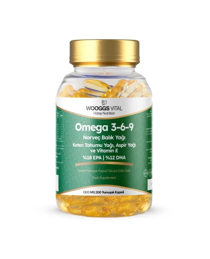Wooggs Vital Omega 3-6-9 1300 mg 200 Yumuşak Kapsül