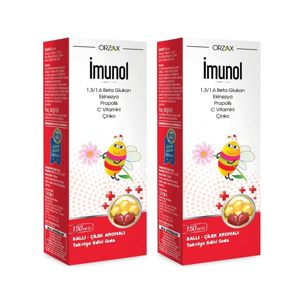 İmunol Ballı Çilek Aromalı Şurup 150 ml %25 İndirimli Paket
