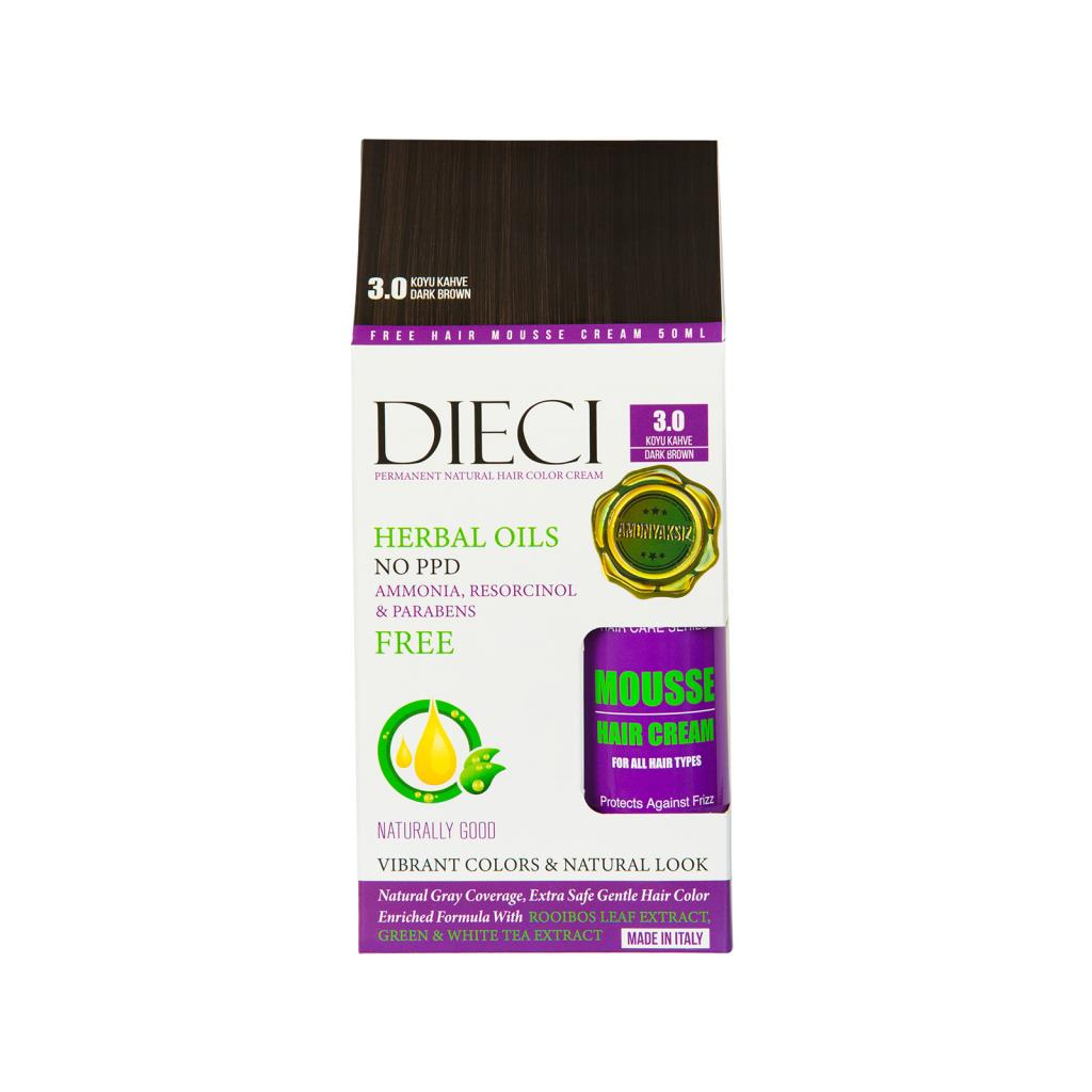 Dieci Saç Boyası Kiti Koyu Kahve No: 3.0 (Amonyaksız)