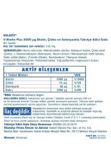 Velavit V-Biotin Plus 5000 mcg Takviye Edici Gıda 60 Tablet