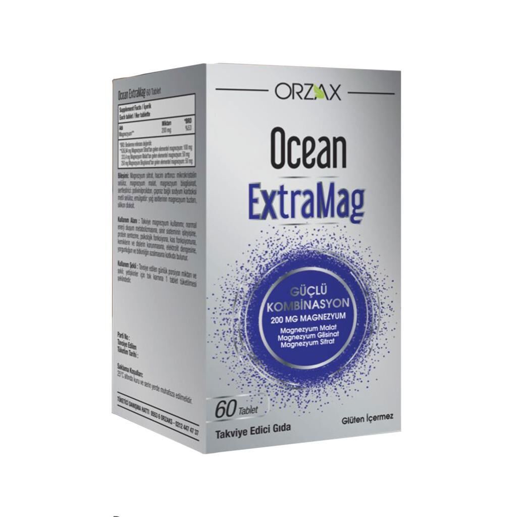 Ocean ExtraMag 60 Tablet 200 mg Takviye Edici Gıda