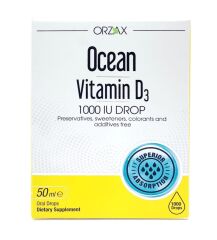 Ocean Vitamin D3 1000 UI Oral Damla 50 ml Takviye Edici Gıda